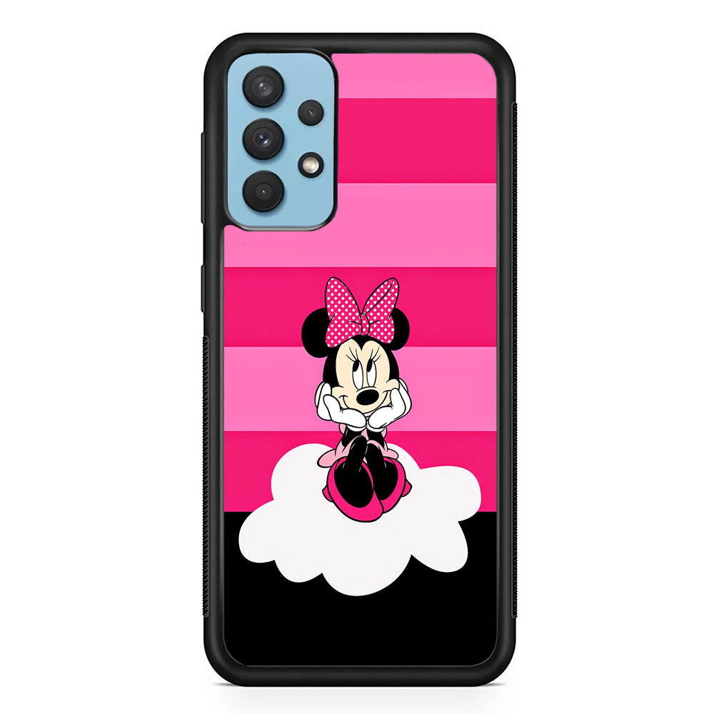 Minnie Mouse Pink Stripe Samsung Galaxy A32 Case-Phone Case-Rubber Black (2D Case)-Altracase