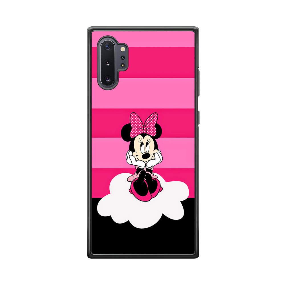Minnie Mouse Pink Stripe Samsung Galaxy Note 10 Plus Case-Phone Case-Rubber Black (2D Case)-Altracase