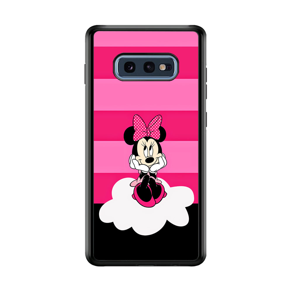 Minnie Mouse Pink Stripe Samsung Galaxy S10E Case-Phone Case-Rubber Black (2D Case)-Altracase