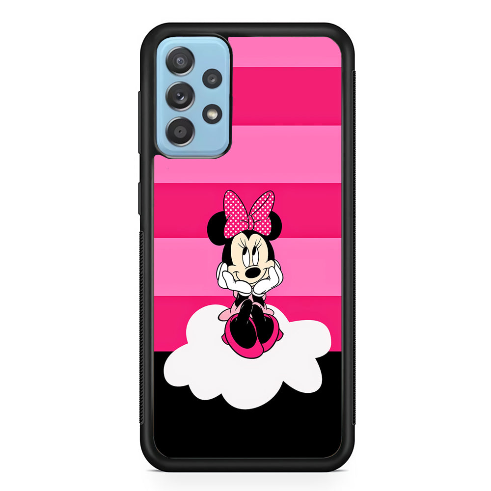 Minnie Mouse Pink Stripe Samsung Galaxy A72 Case-Phone Case-Rubber Black (2D Case)-Altracase
