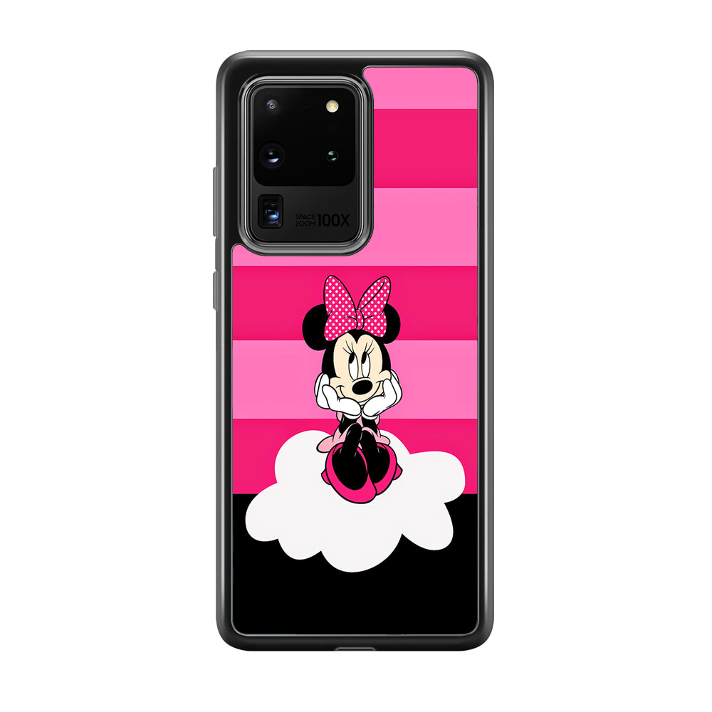 Minnie Mouse Pink Stripe Samsung Galaxy S20 Ultra Case-Phone Case-Rubber Black (2D Case)-Altracase