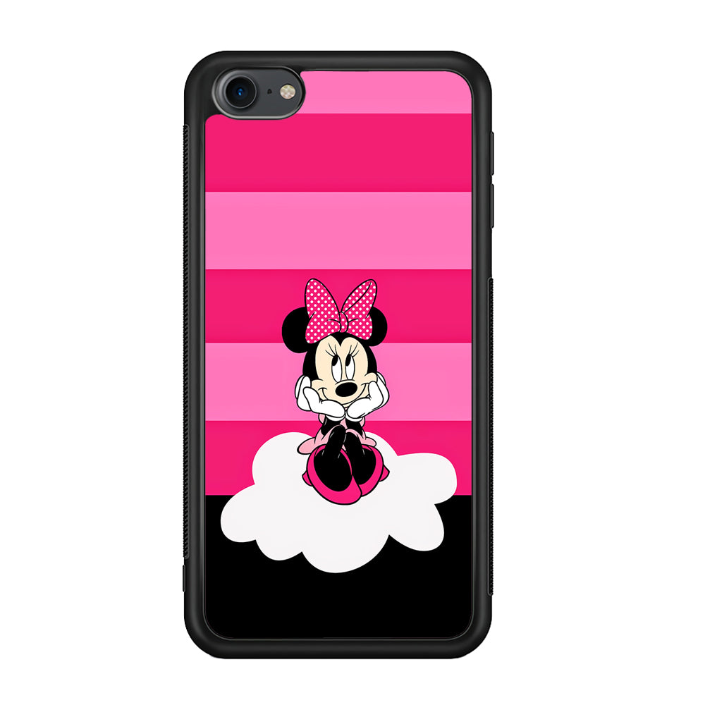 Minnie Mouse Pink Stripe iPod Touch 6 Case-Phone Case-Rubber White (2D Case)-Altracase