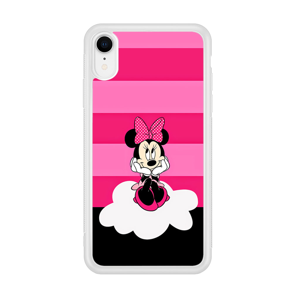 Minnie Mouse Pink Stripe iPhone XR Case-Phone Case-Rubber White (2D Case)-Altracase