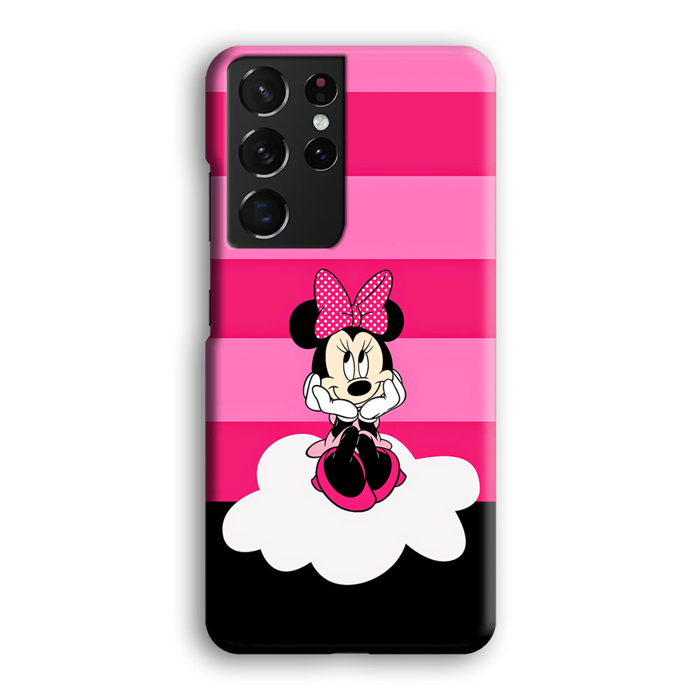 Minnie Mouse Pink Stripe Samsung Galaxy S21 Ultra Case-Phone Case-3D Case-Altracase
