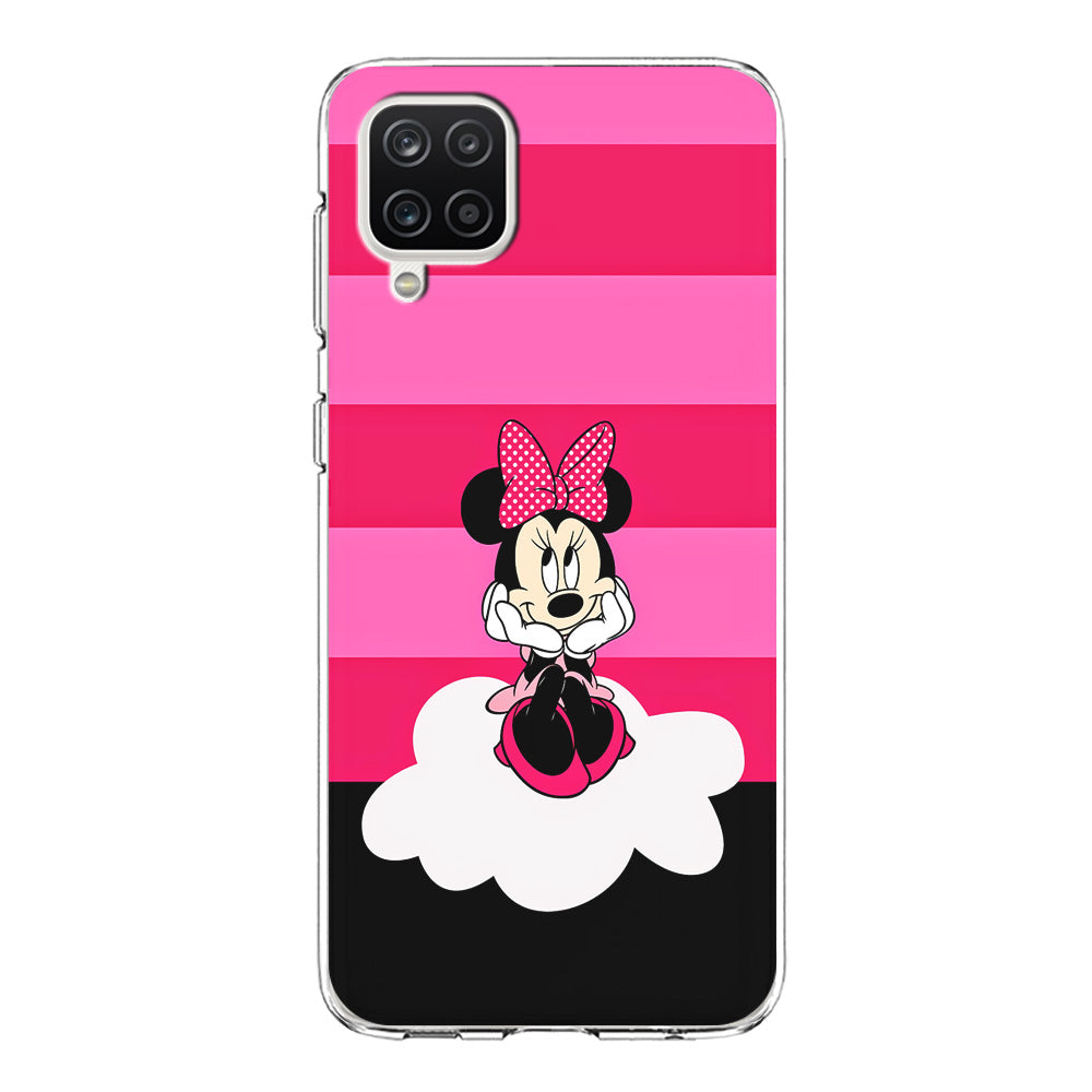 Minnie Mouse Pink Stripe Samsung Galaxy A12 Case-Phone Case-Clear Soft Case-Altracase