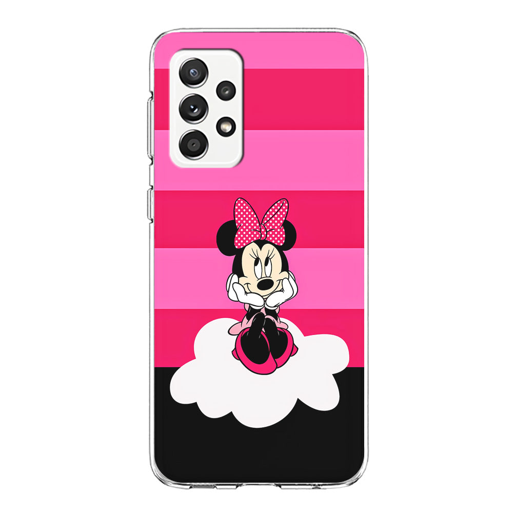 Minnie Mouse Pink Stripe Samsung Galaxy A72 Case-Phone Case-Clear Soft Case-Altracase