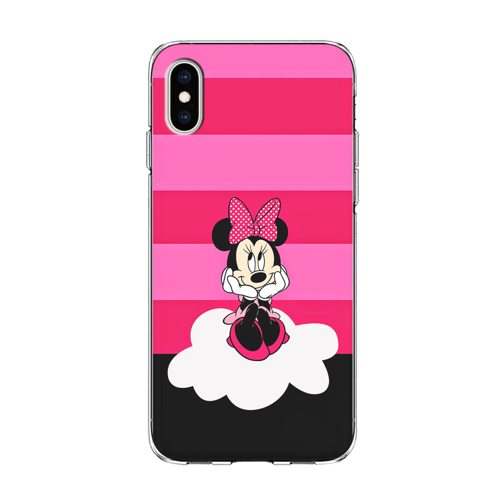 Minnie Mouse Pink Stripe iPhone Xs Case-Phone Case-Clear Soft Case-Altracase