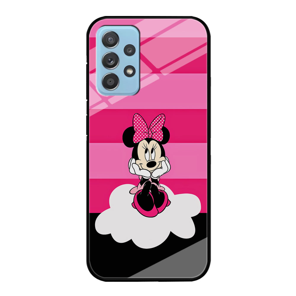 Minnie Mouse Pink Stripe Samsung Galaxy A72 Case-Phone Case-Tempered Glass Case-Altracase