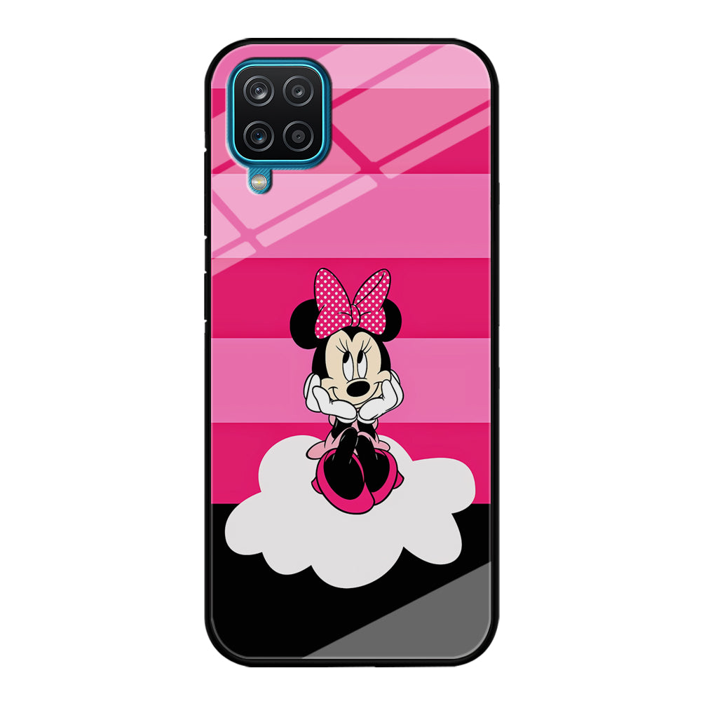 Minnie Mouse Pink Stripe Samsung Galaxy A12 Case-Phone Case-Tempered Glass Case-Altracase