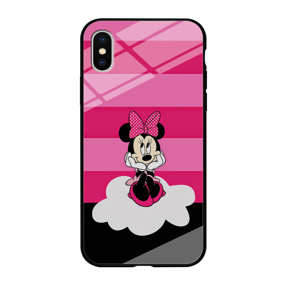 Minnie Mouse Pink Stripe iPhone Xs Case-Phone Case-Tempered Glass Case-Altracase