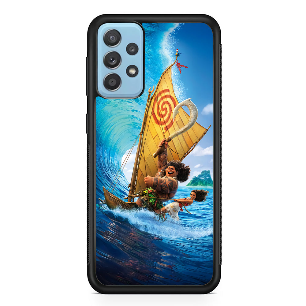 Moana Sailing on The Sea Samsung Galaxy A72 Case-Phone Case-Rubber Black (2D Case)-Altracase