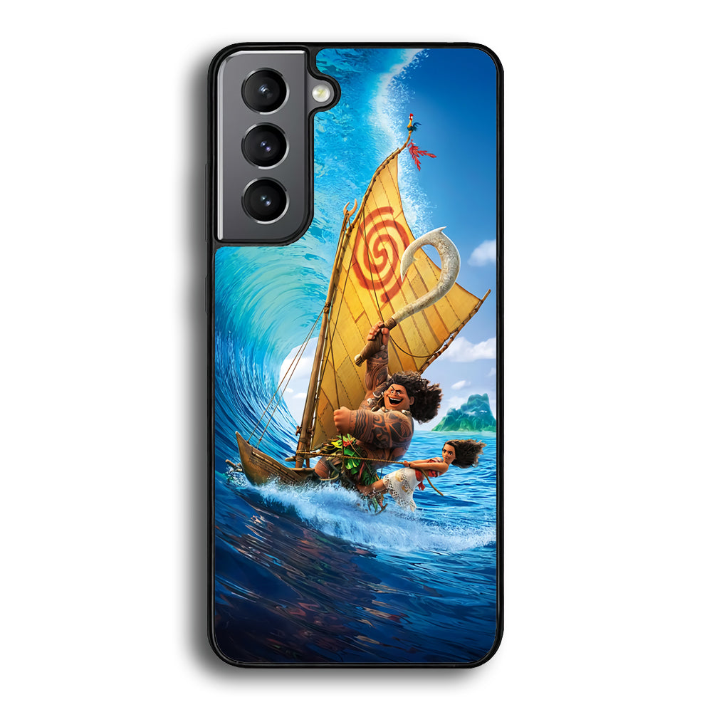 Moana Sailing on The Sea Samsung Galaxy S25 Case-Phone Case-Tempered Glass Case-Altracase