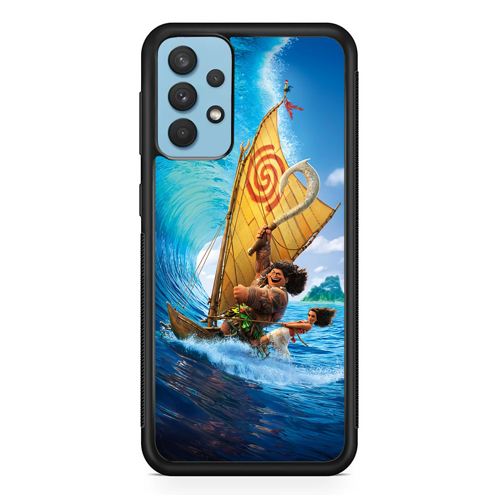 Moana Sailing on The Sea Samsung Galaxy A32 Case-Phone Case-Rubber Black (2D Case)-Altracase