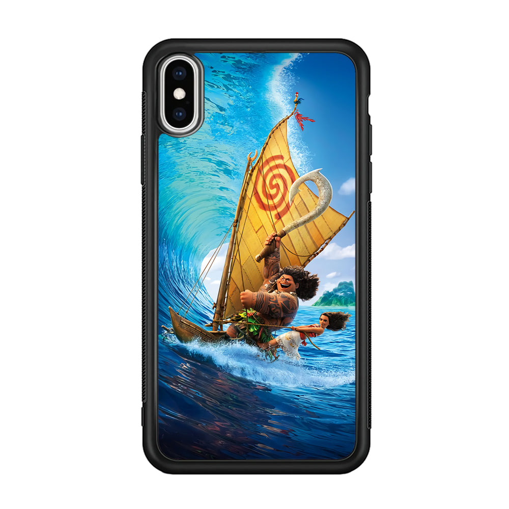 Moana Sailing on The Sea iPhone Xs Case-Phone Case-Rubber Black (2D Case)-Altracase