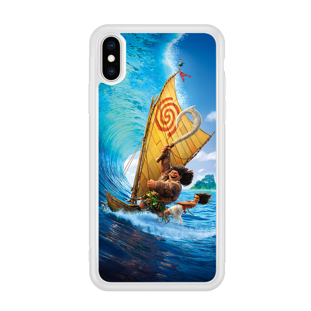 Moana Sailing on The Sea iPhone Xs Case-Phone Case-Rubber White (2D Case)-Altracase