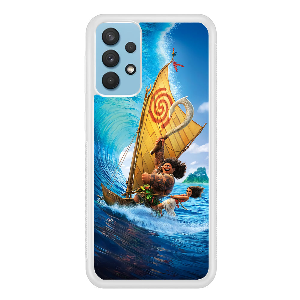 Moana Sailing on The Sea Samsung Galaxy A32 Case-Phone Case-Rubber White (2D Case)-Altracase