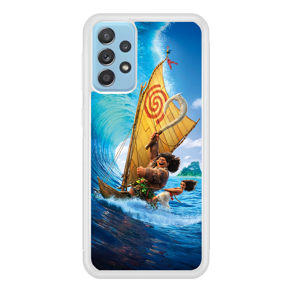 Moana Sailing on The Sea Samsung Galaxy A72 Case-Phone Case-Rubber White (2D Case)-Altracase