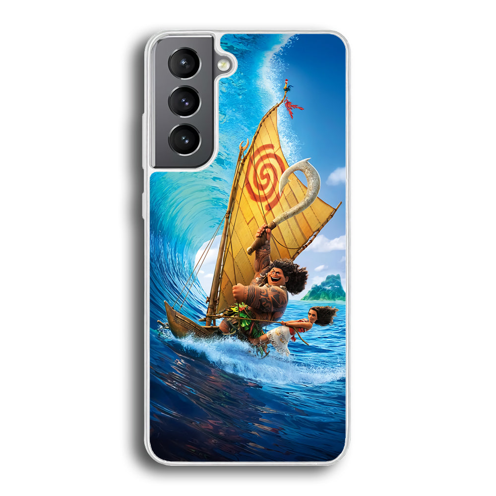 Moana Sailing on The Sea Samsung Galaxy S24 Case-Phone Case-Rubber White (2D Case)-Altracase