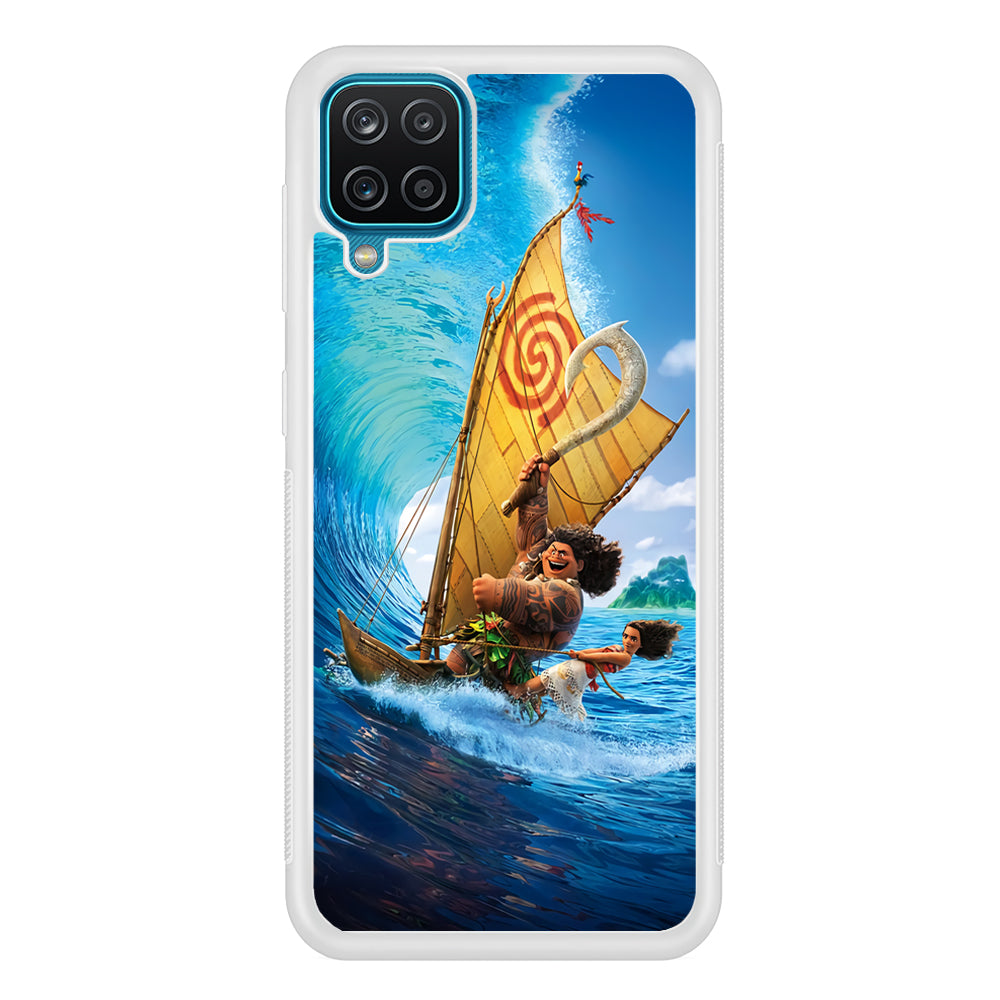 Moana Sailing on The Sea Samsung Galaxy A12 Case-Phone Case-Rubber White (2D Case)-Altracase