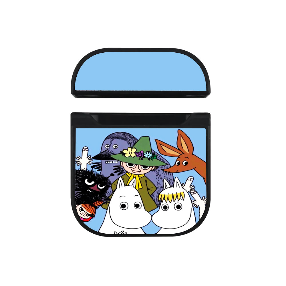 Moomins and Friends Cartoon Hard Plastic Case Cover For Apple Airpods-AirPod Case-Black-Altracase