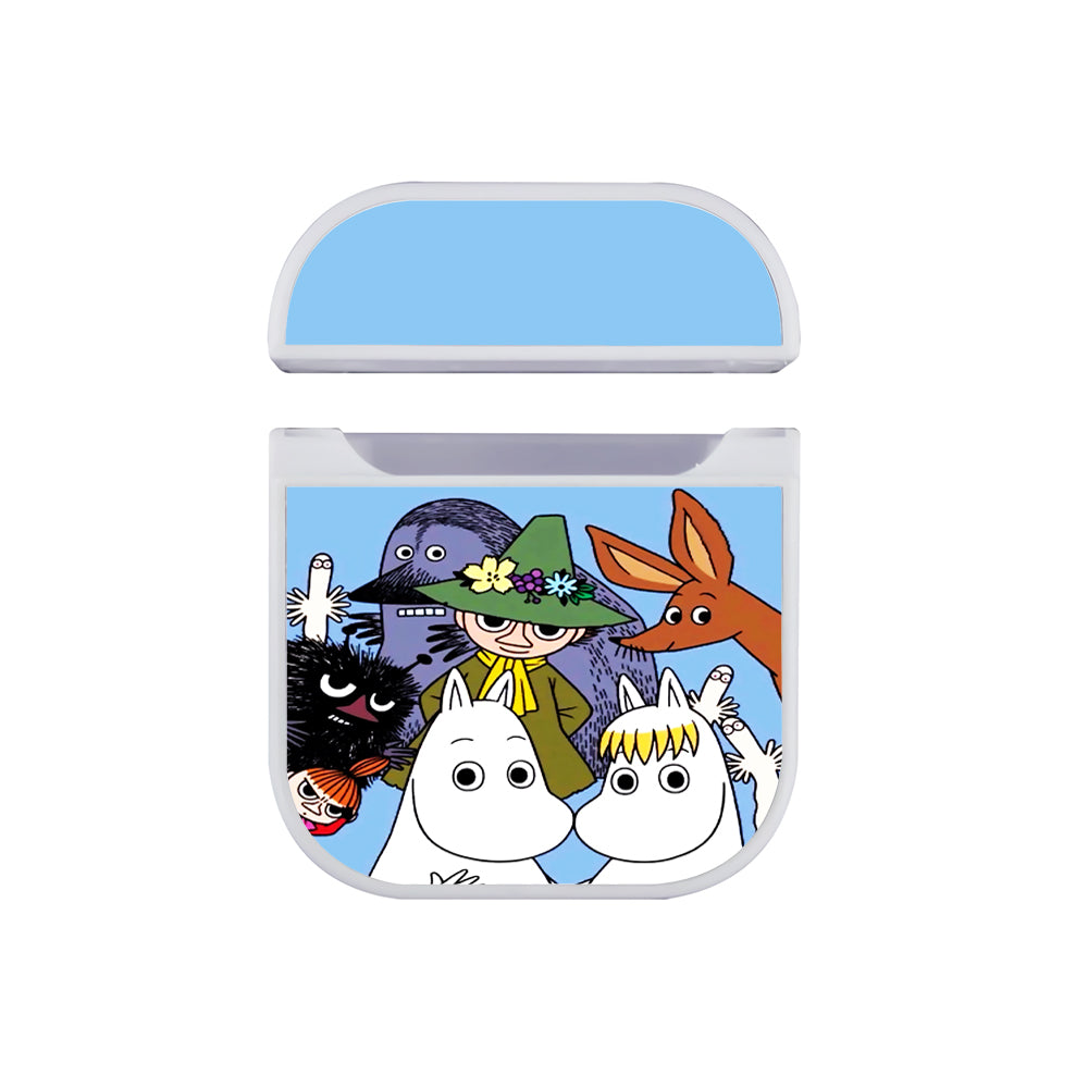 Moomins and Friends Cartoon Hard Plastic Case Cover For Apple Airpods-AirPod Case-White-Altracase