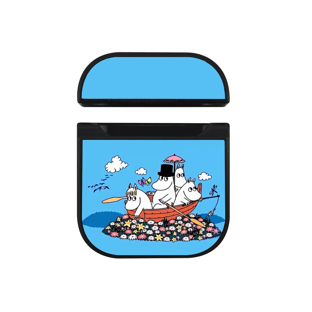 Moomins in The Boat Cartoon Hard Plastic Case Cover For Apple Airpods-AirPod Case-Black-Altracase