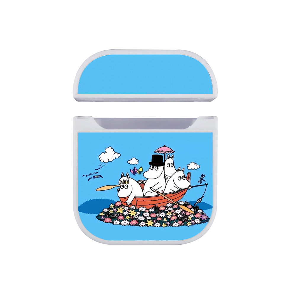 Moomins in The Boat Cartoon Hard Plastic Case Cover For Apple Airpods-AirPod Case-White-Altracase