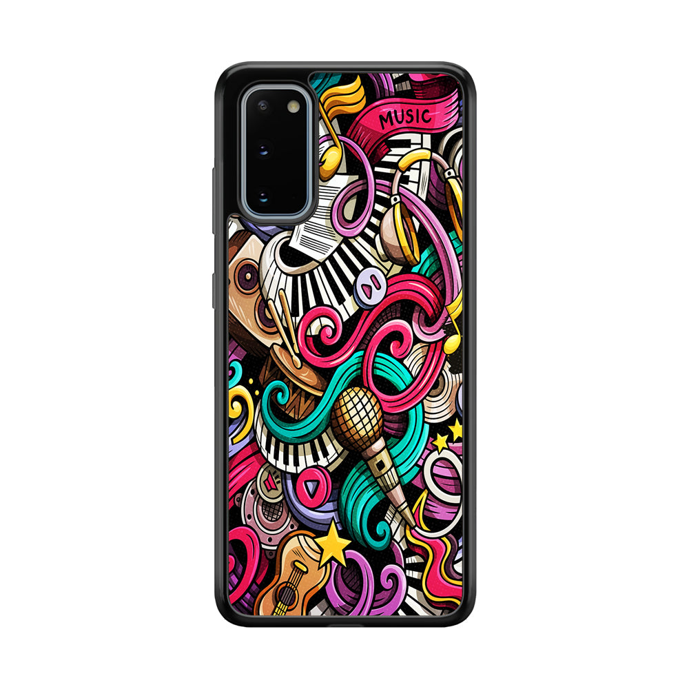 Music Doodle Art Samsung Galaxy S20 Case-Phone Case-Tempered Glass Case-Altracase