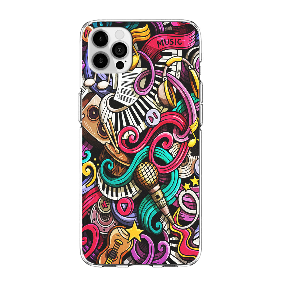 Music Doodle Art iPhone 14 Pro Case-Phone Case-Clear Soft Case-Altracase