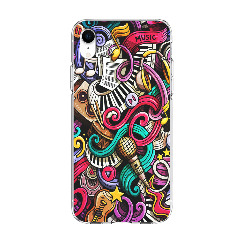 Music Doodle Art iPhone XR Case-Phone Case-Clear Soft Case-Altracase