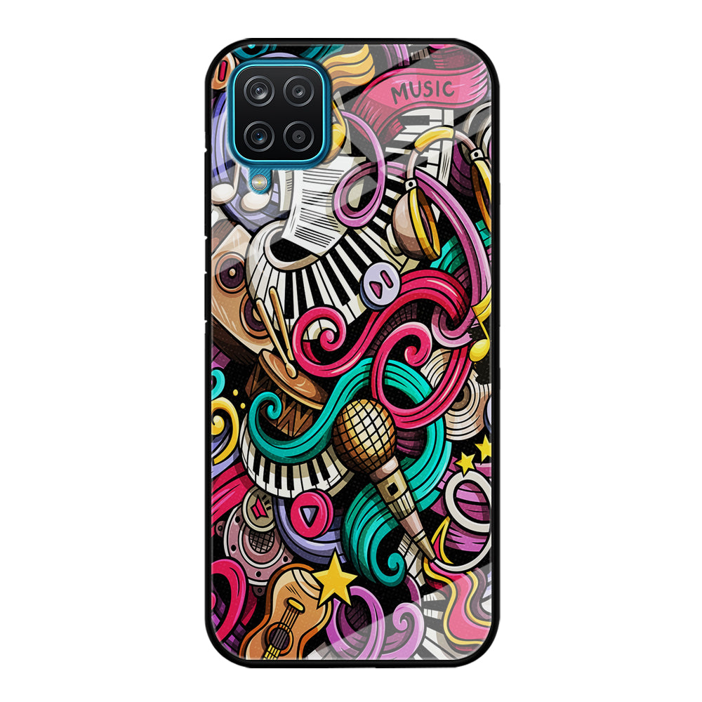 Music Doodle Art Samsung Galaxy A12 Case-Phone Case-Tempered Glass Case-Altracase