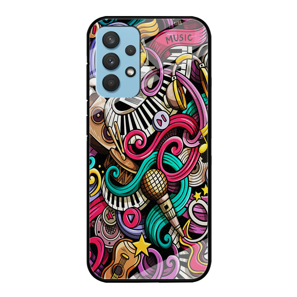 Music Doodle Art Samsung Galaxy A32 Case-Phone Case-Tempered Glass Case-Altracase