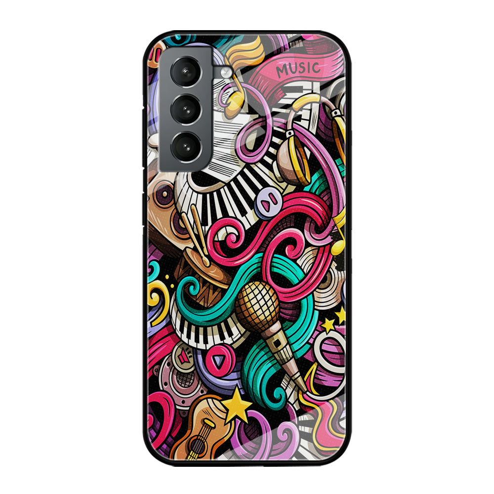 Music Doodle Art Samsung Galaxy S22 Plus Case-Phone Case-Tempered Glass Case-Altracase