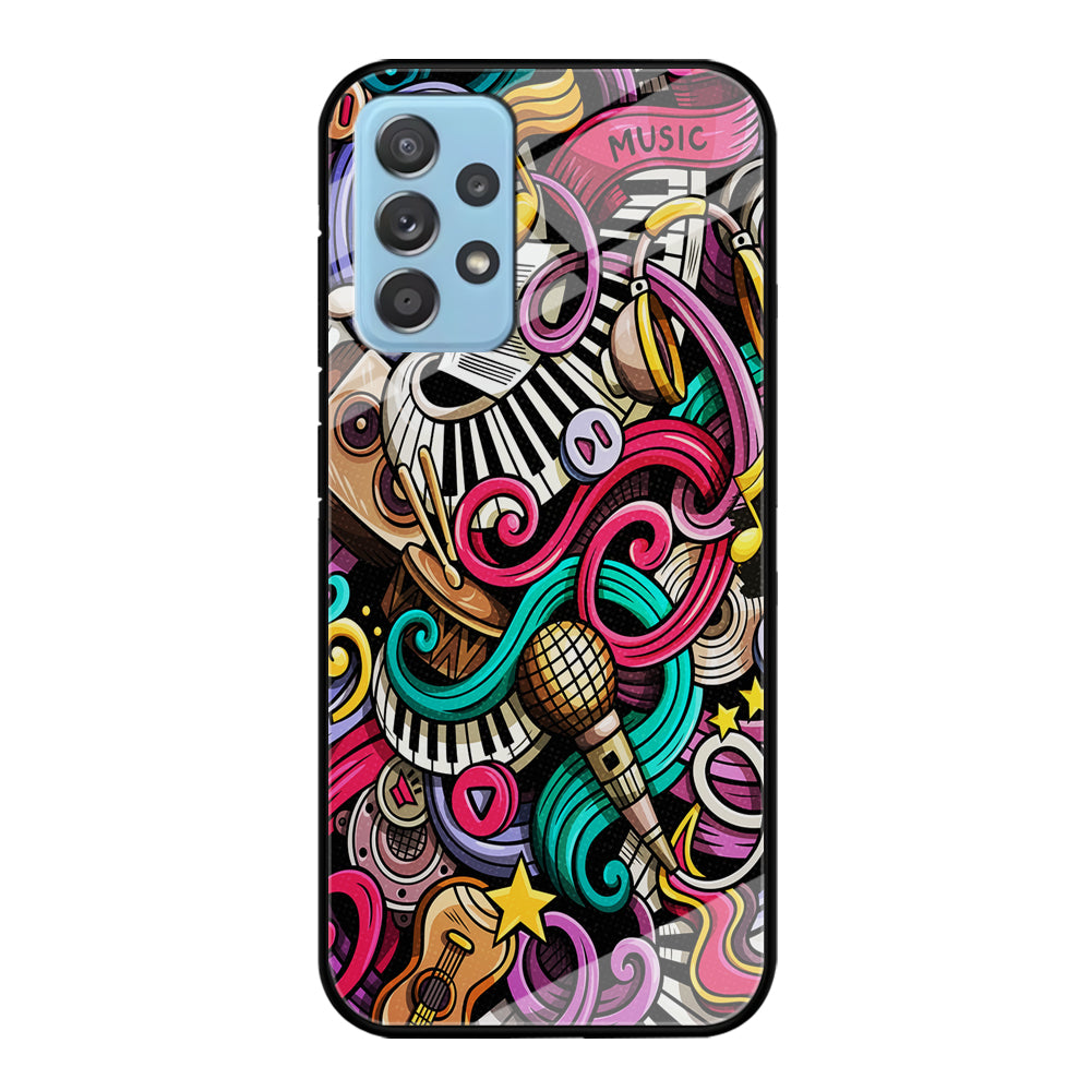 Music Doodle Art Samsung Galaxy A72 Case-Phone Case-Tempered Glass Case-Altracase