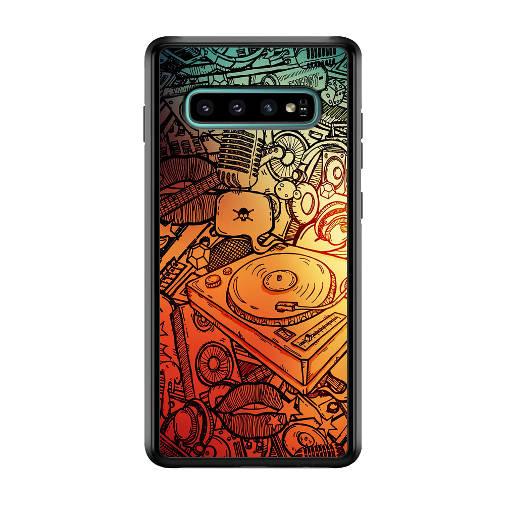 Music Graffiti Art Samsung Galaxy S10 Case-Phone Case-Rubber Black (2D Case)-Altracase