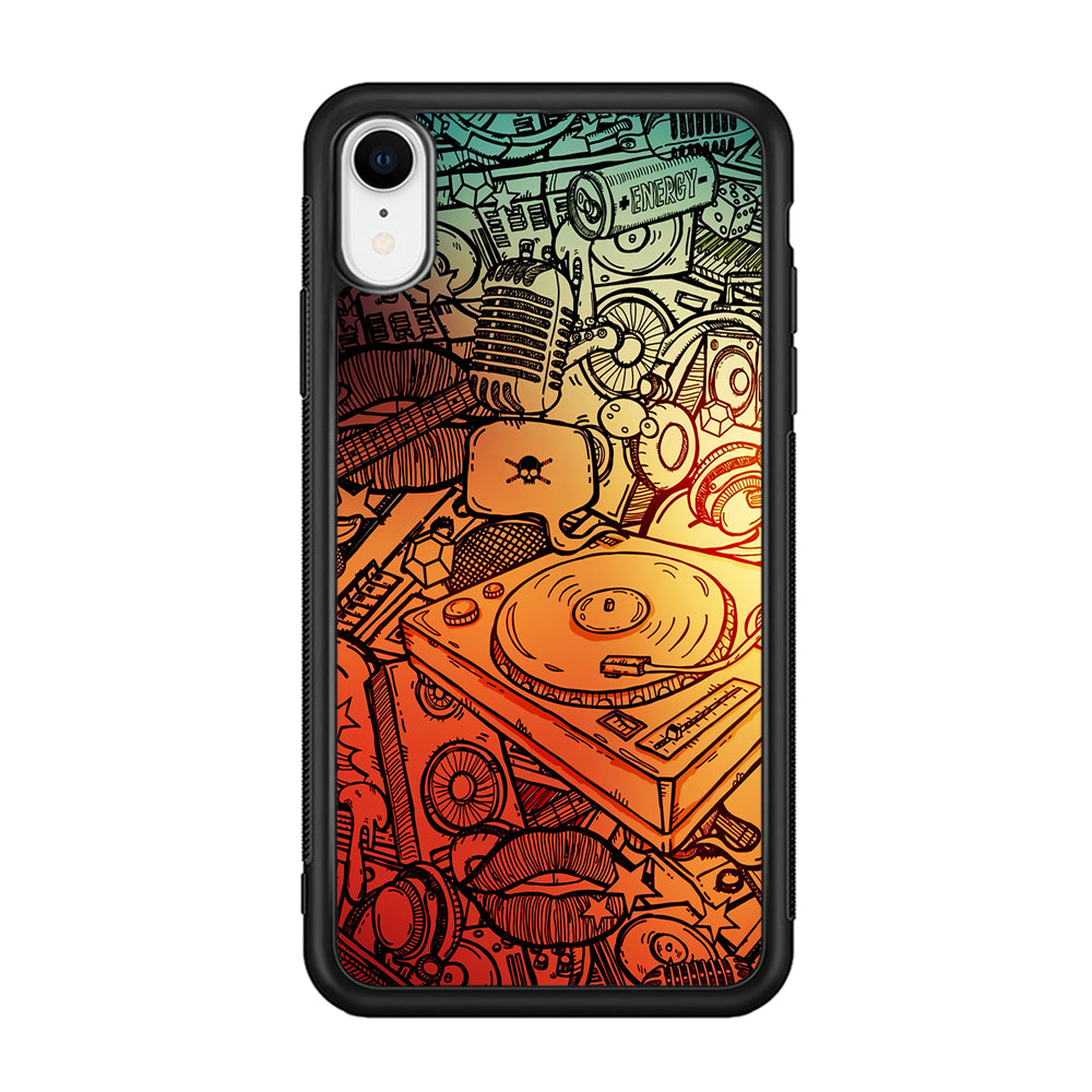 Music Graffiti Art iPhone XR Case-Phone Case-Rubber Black (2D Case)-Altracase