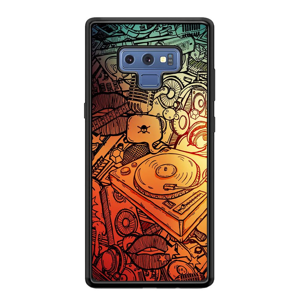Music Graffiti Art Samsung Galaxy Note 9 Case-Phone Case-Rubber Black (2D Case)-Altracase