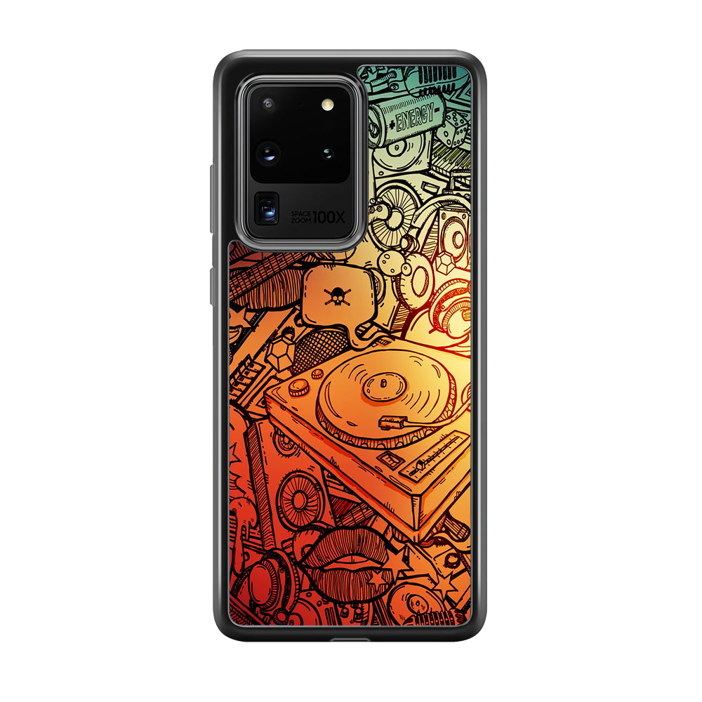 Music Graffiti Art Samsung Galaxy S20 Ultra Case-Phone Case-Rubber Black (2D Case)-Altracase