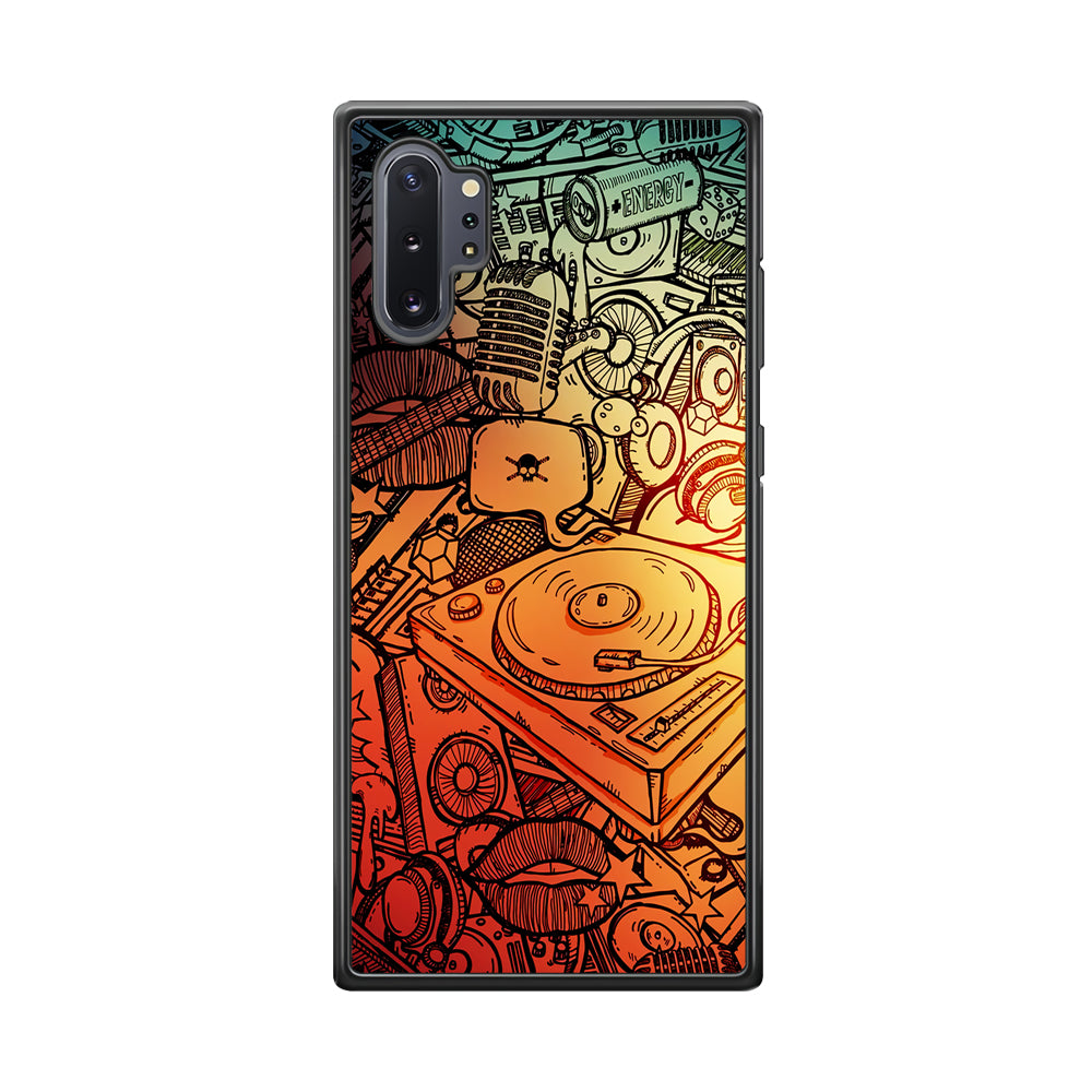 Music Graffiti Art Samsung Galaxy Note 10 Plus Case-Phone Case-Rubber Black (2D Case)-Altracase