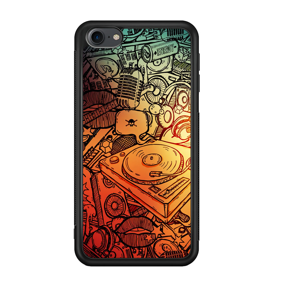 Music Graffiti Art iPod Touch 6 Case-Phone Case-Rubber White (2D Case)-Altracase