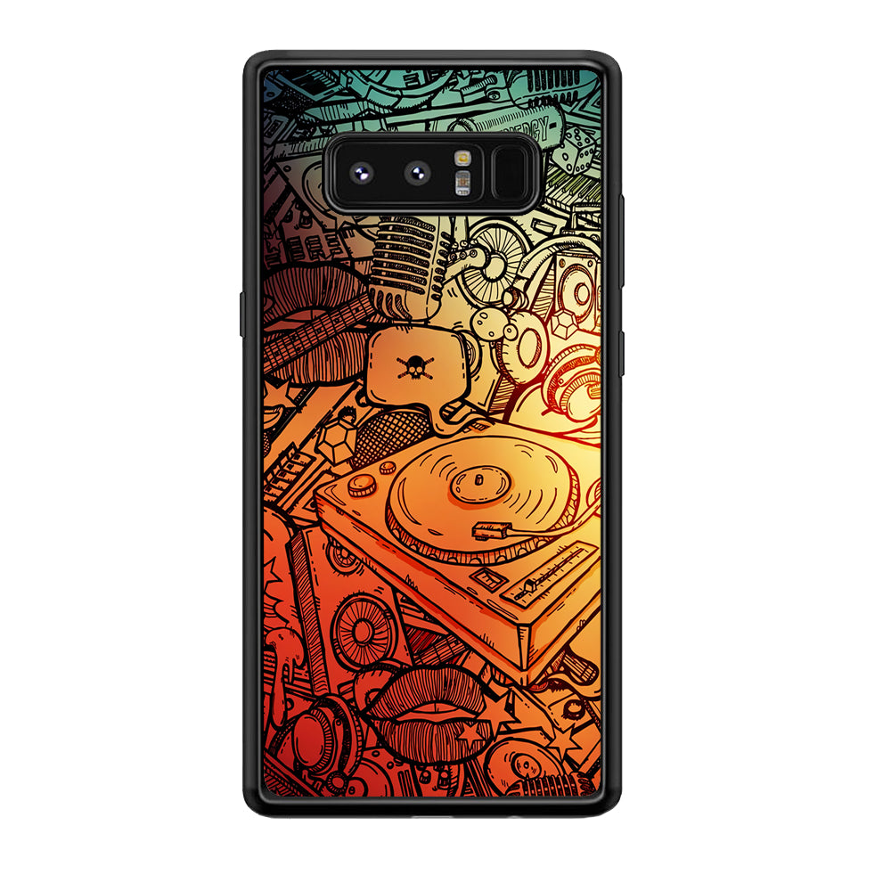 Music Graffiti Art Samsung Galaxy Note 8 Case-Phone Case-Rubber Black (2D Case)-Altracase