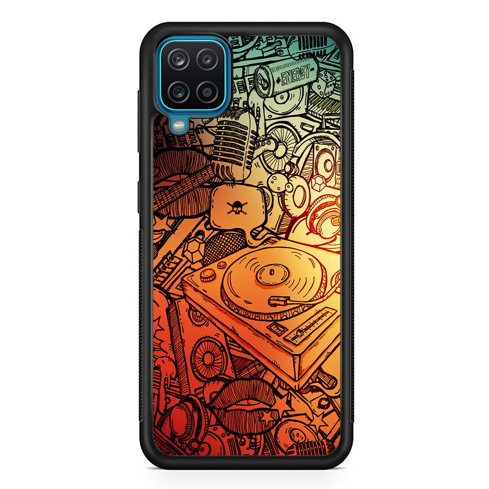 Music Graffiti Art Samsung Galaxy A12 Case-Phone Case-Rubber Black (2D Case)-Altracase
