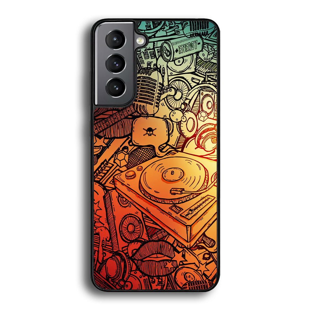 Music Graffiti Art Samsung Galaxy S25 Case-Phone Case-Rubber Black (2D Case)-Altracase