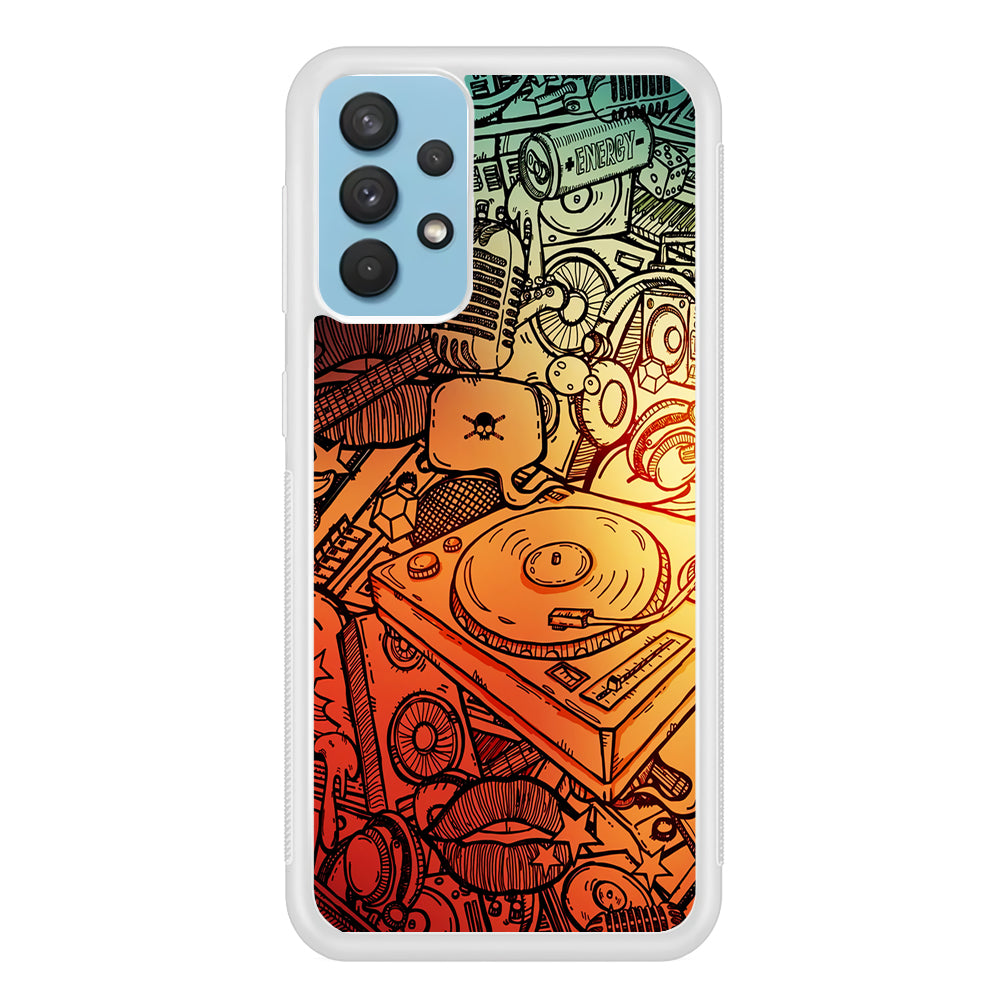 Music Graffiti Art Samsung Galaxy A32 Case-Phone Case-Rubber White (2D Case)-Altracase