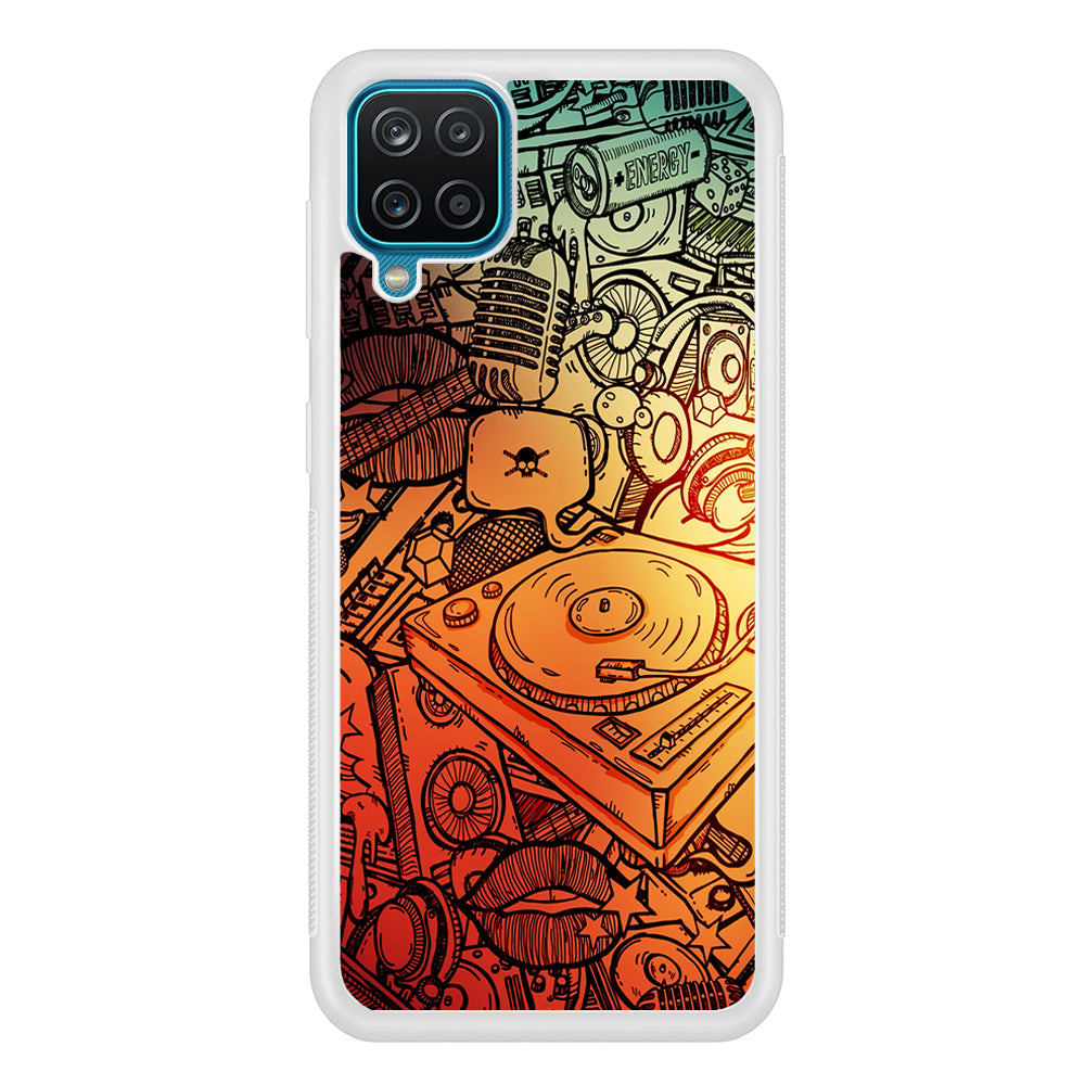 Music Graffiti Art Samsung Galaxy A12 Case-Phone Case-Rubber White (2D Case)-Altracase