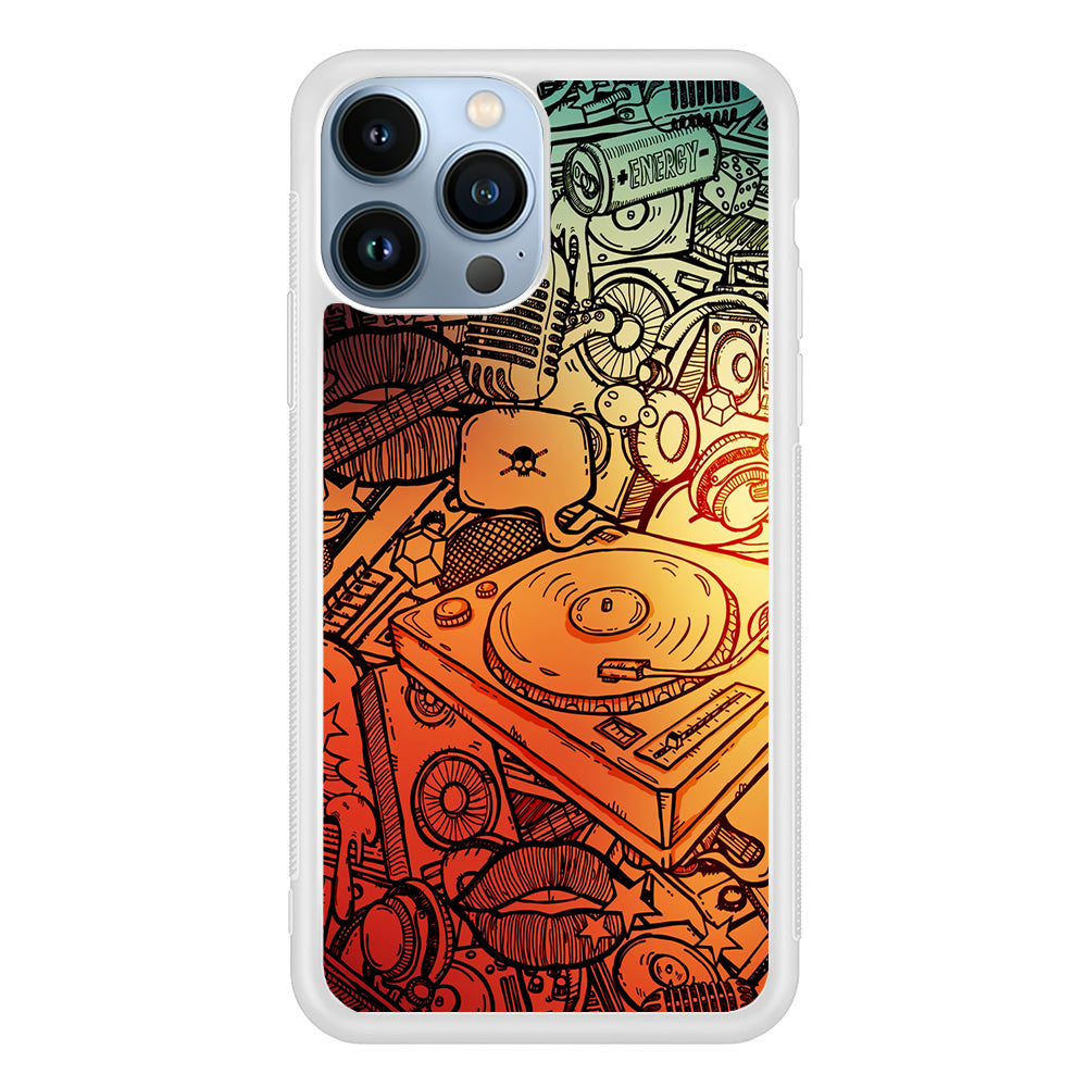Music Graffiti Art iPhone 15 Pro Max Case-Phone Case-Rubber White (2D Case)-Altracase