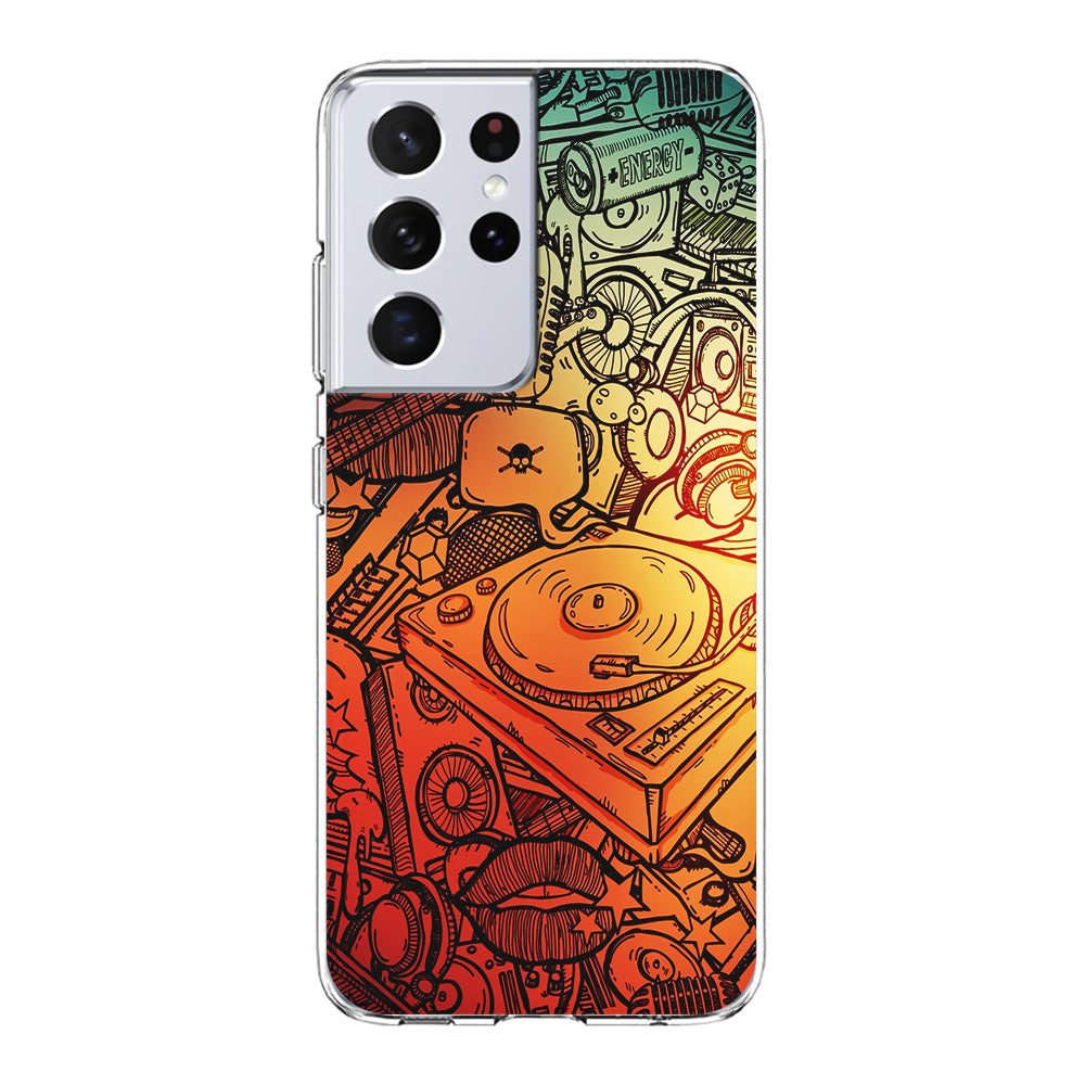 Music Graffiti Art Samsung Galaxy S21 Ultra Case-Phone Case-Clear Soft Case-Altracase