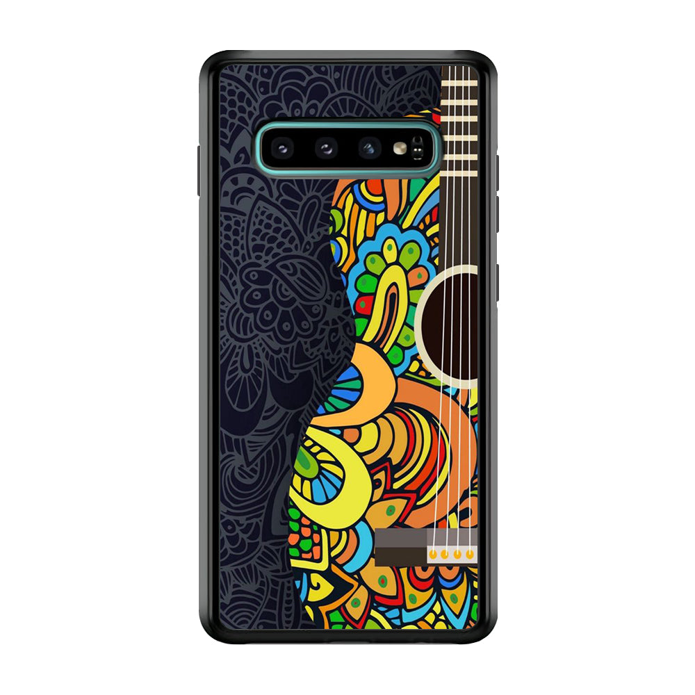 Music Guitar Art 001 Samsung Galaxy S10 Case-Phone Case-Rubber Black (2D Case)-Altracase