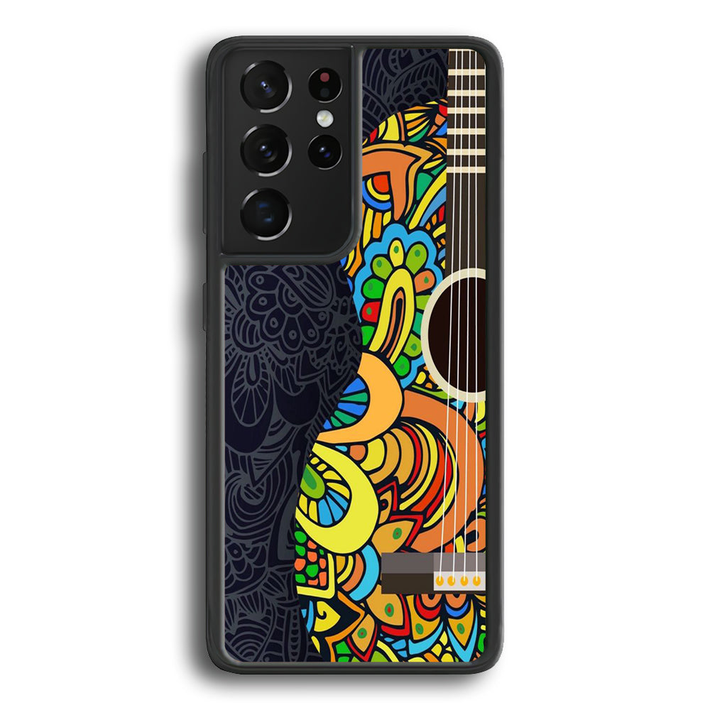 Music Guitar Art 001 Samsung Galaxy S21 Ultra Case-Phone Case-Rubber Black (2D Case)-Altracase
