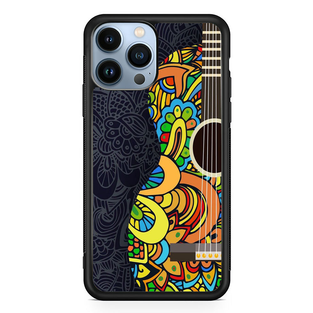 Music Guitar Art 001 iPhone 15 Pro Max Case-Phone Case-Rubber Black (2D Case)-Altracase